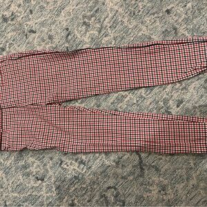 Banana Republic Red and Black Houndstooth Trousers